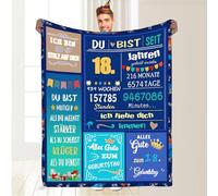 PJLJC Regalos para el 18 cumpleaños de niño, manta de regalo de cumpleaños con mensaje personalizado, regalos para 18 hermanos, hijos, amigos, manta de franela mullida 150 × 200 cm