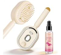 Pjordo Peine eléctrico con cojín de aire para mujer, cepillo de masaje para cabello grueso, fino y rizado, suero de aceite para nutrir, suavizar e hidratar, alivia los enredos y la sequedad del