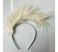 PJQUEKAIPJ Diadema vintage colorida para carnaval, diseño de plumas de avestruz, accesorio para el cabello para mujer