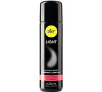 pjur LIGHT - Lubricante y gel de masaje de silicona - fórmula ligera para una lubricación extralarga y más placer en el sexo (250ml)