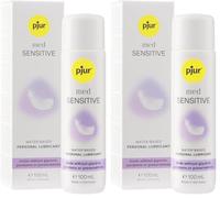 pjur med SENSITIVE (100ml) - Lubricante sanitario acuoso - sin ningún aditivo - para mucosas muy sensibles (Paquete de 2)