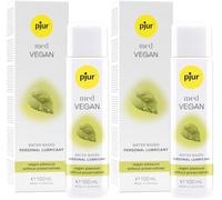 pjur med VEGAN (100ml) - Lubricante acuoso - ph optimizado y no probado en animales - para la mucosa sensible de la zona íntima (Paquete de 2)
