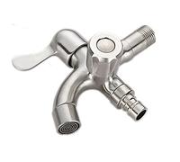 PJVPEJOD Grifo Exterior Lavadora Grifo Doble Doble Grifo Grifo Lavadora de Acero Inoxidable Grifo Doble Uso for Fregadero, Cepillado A(Brushed A)