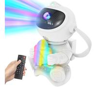 PKBD Altavoz Bluetooth Integrado Astronauta Proyector de Galaxias y Estrellas, Lámpara con 8 Efectos de Nebulosas Luz Nocturna Infantil LED,7 Modos de Luces LED en el Pecho, Ideal Regalos-Dirigible