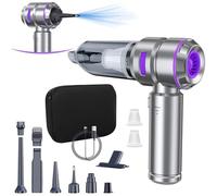 PKBD Aspiradora de mano inalámbrica 4 en 1, 20 KPA, 30 minutos de tiempo de funcionamiento, mini aspiradora para coche, aspiradora fuerte con motor sin escobillas y boquilla de aire