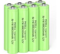 PKCELL Batería AAA recargable, 300 mAh, batería Ni-MH, batería precargada para jardín, lámpara solar, 8 unidades