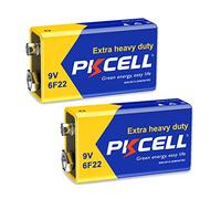 PKCELL Bateria de 9 V, batería de Bloque 6F22 para Detector de Humo, Radio cámara, Juguete, 2 Unidades