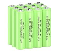PKCELL Pilas AAA recargables 300 mAh NI-MH 1,2 V batería, batería precargada para lámpara solar de jardín, 12 unidades