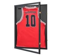 PKHROR Caja expositora grande con marco de jersey deportivo con cerradura con acrílico protegido contra rayos UV y colgador para béisbol, baloncesto, fútbol, hockey, camiseta deportiva