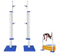 Pkkiimor Estándares de salto alto de pista y campo de aluminio portátil, medición de salto alto de pista y campo, soportes de salto alto ajustables estándar para competición, entrenamiento, deportes