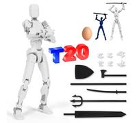 PKKP T13 Action Figure, 20 cm T13 figura de acción completada, figuras de acción con múltiples articulaciones, 3D impresas multiarticulaciones, Lucky 13, figura de acción de robot Lucky 13, decoración