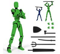 PKKP T13 Action Figure, 20 cm T13 Figura de Acción Figuras de Acción con Múltiples Articulaciones, Impresión 3D MultiJointed Movable, Robot-Action Figures Desktop Decoraciones (Verde-Negro)