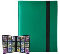 PKMLIFE Portatarjetas de negociación, 9 fundas para álbum de bolsillo para tarjetas Pokemon Baseball Yugioh MTG TCG, mejor protección, 20 páginas con hasta 360 tarjetas (Greem)