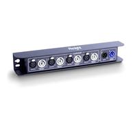 Pknight Amplificador divisor DMX512, 1 entrada y 4 salidas, con 4 salidas de alimentación de CA de bloqueo PowerCON, puertos DMX ópticamente aislados, iluminación de escenario de montaje en pared DMX