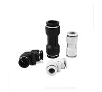 PKNVKZIDK 10PCS Pneumatic Fittings PU PV- 4/6/8/10/12/14/16MM Hose Tube 1 Touch Straight Right Angle Quick Connector Tube (Color : PU-16 Black)