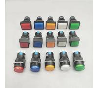 PKNVKZIDK 1pc 16mm LA16-11 Push Button Switch Self-Reset/Momentary 3 Pin NO+NC 1A/250VAC Circular Green