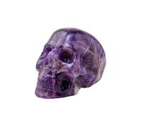 PKNVKZIDK 1PC Amethyst Crystal Skull Statue Ghost Head Figurine Collectible DIY Carved Gemstone Decor