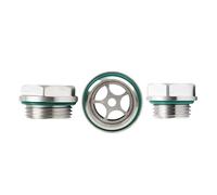 PKNVKZIDK 1PC M10x1.5 Metric Male Thread 304 Stainless Steel Hex Head Oil Level Gauge Sight Glass Window