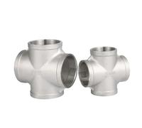 PKNVKZIDK 1pc Stainless Steel 304 3/8 1/2 3/4 1 1-1/4 1-1/2 2 Inch Female BSP Thread Pipe Fitting 4 Way Equal Cross Connector SS304(1-1/4")