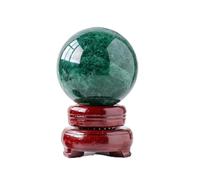 PKNVKZIDK 1PC Stone Green Strawberry Quartz Ball Crystal Sphere Gemstone Home Decor with Base Ornaments (Size : 6-7 cm)