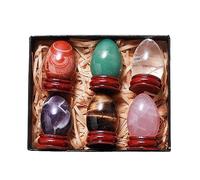 PKNVKZIDK 6pcs Amethyst Crystal Egg Rose quartzReiki Home Decorative Stone Ore Ornaments Gift