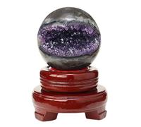PKNVKZIDK Amethyst Crystal Ball Stones, Cluster, Crystals,Feng Shui, with Stand,90mm