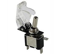 PKNVKZIDK Auto Car Boat Truck Illuminated Led Toggle Switch with Aircraft Flip Up Cover Guard White 12V20A Transparent