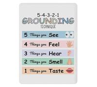 PKNVKZIDK Calming Decor Metal Sign 5 4 3 2 1 Grounding Exercise for Stress Management Mindfulness Aluminum Art Home Office Wall 8 X 12 inch