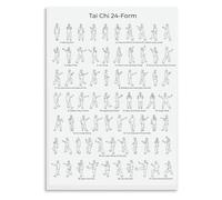 PKNVKZIDK Complete 42 Form Tai Chi Metal Sign Traditional Movement Chart Step by Step Practice Reference for Home Decor 8 X 12 in