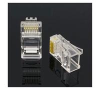 PKNVKZIDK Conector de Red Modular Chapado en Oro RJ45 CAT5 CAT5E con Cabezal de Cristal de 100 Piezas