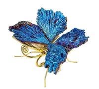 PKNVKZIDK Electroplated Blue Tourmaline Butterfly Crystal Stones Statue Ornaments Crystals Gift for Home Decor Collection,Silver