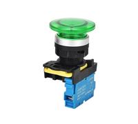 PKNVKZIDK Emergency Stop Switch 22mm LA36M Mushroom Button Switch with LED Momentary Self Reset Push Button Switch Red Green 380v(Green-no led,1NO)