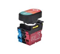 PKNVKZIDK Emergency Stop Switch Double Push 22mm Double Button Two-Position Reset Button Switch with LED Egg Push 12V24V220V AC ON/Off Start Stop 1 NO 1NC LA36M 220V(Flat-o,2NO2NC)