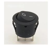 PKNVKZIDK Interruptor basculante SPDT de 3 Pines, Redondo, Negro, ON-Off, de Encaje a presión, 5 Unidades