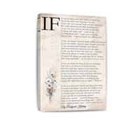 PKNVKZIDK Motivational Quote Canvas Print - Rudyard Kipling’s “If” Poem Artwork, Inspirational Poster for Home Office, Empowerment Wall Decor for Readers Unframed,12x18inch(30x45cm)
