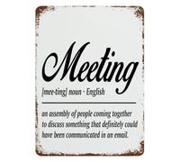 PKNVKZIDK Office Humor Metal Sign Meeting Definition The Practical Alternative to Work Funny Rustic Tin Wall-Art for Work Gift 8 X 12 inch