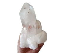 PKNVKZIDK Stone White Crystal Ore Tower Column Quartz Home Decoration Gift(Size:700-750g)