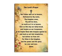 PKNVKZIDK The Lord's Prayer Wall Art: A Vintage Print - Devotional Gift for Baptism, Confirmation, or Inspiring Decor for Any Christian Household Framed,16x24inch(40x60cm)