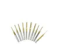 PKNVKZIDK TiN 0.6-1.5mm Set Carbide PCB Milling Cutter Set 3.175mm Shank PCB Machine Engraving Bit End Mill PKNVKZIDK