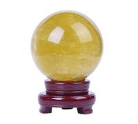 PKNVKZIDK Yellow Crystal Ball Ornaments raw Stone Polished Entrance Living Room Office Decoration,80mm