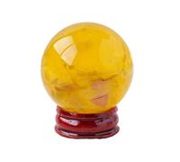 PKNVKZIDK Yellow Fluorite Purple mica symbiotic Ball Ornaments Crystal raw Stone Polished Feng Shui Seven Star Array,45mm