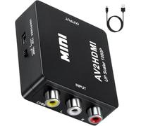 PKOUVOO Adaptador RCA a hdmi, AV to hdmi Convertidor AV a HDMI 1080P Mini RCA Compuesto CVBS Convertidor de Audio Vídeo Soporta PAL/NTSC Compatible con PC/Laptop/XB0X/PS4/TV/STB/VHS/VCR/Blue-Ray