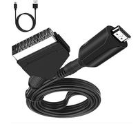 PKOUVOO Cable Adaptador SCART a HDMI, convertidor Todo en uno - Convertidor de Audio de vídeo SCART a 1080p/720p HDMI para HDTV STB VHS Xb0x PS3 Sky DVD BLU-Ray, etc