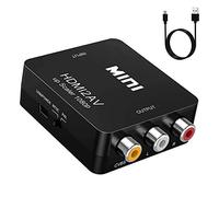 PKOUVOO Convertidor HDMI a RCA, HDMI a AV 3 RCA CVBS Compuesto Adaptador Convertidor Conversor de Video y Audio de señal Mini 1080P con Cable de Carga USB para PC/XB0X/PS4/PS3/TV/VHS/DVD/Blu Ray