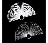 PKOUVOO Unghie Finte per Espositore, 100pcs espositore unghie ventaglio Trasparenti Rettangolari Chiodi Falsi Strumenti di Manicure Mensola tip unghie espositore Display Unghie Finte Ventaglio