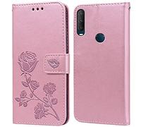PKQTOP Funda para Alcatel 1S 2020/3L 2020 Carcasa,Ranuras Tarjetas,Soporte Plegable,Silicona TPU,Case Protectora Funda para Alcatel 1S 2020(6.22")