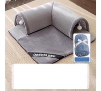 PKRANZYHKAL Cama para Gatos, acogedora Cama Nido de Gato y Saco de Dormir para Gatos de Interior, Cama de Gatito con diseño de túnel, Zona de Juego y Descanso multientrada, Felpa Suave, Gris (Milo