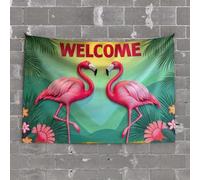 PKRD Accesorios para bar al aire libre, decoración de habitación con texto en inglés «Welcome To The Tropical Paradise!» (75 x 100 cm)