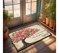 PKRD Alfombra retro con diseño de ramas familiares crecen juntas. Felpudo al aire libre, accesorios y decoración para cuevas de hombre (50 x 80 cm)