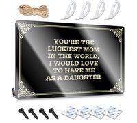 PKRD Decoración para puerta de dormitorio con texto en inglés "You'Re The Luckiest Mom In The World, I Would Love To Have Me As A Daughter", letrero divertido de lata para cochera y bar (20 x 30 cm)